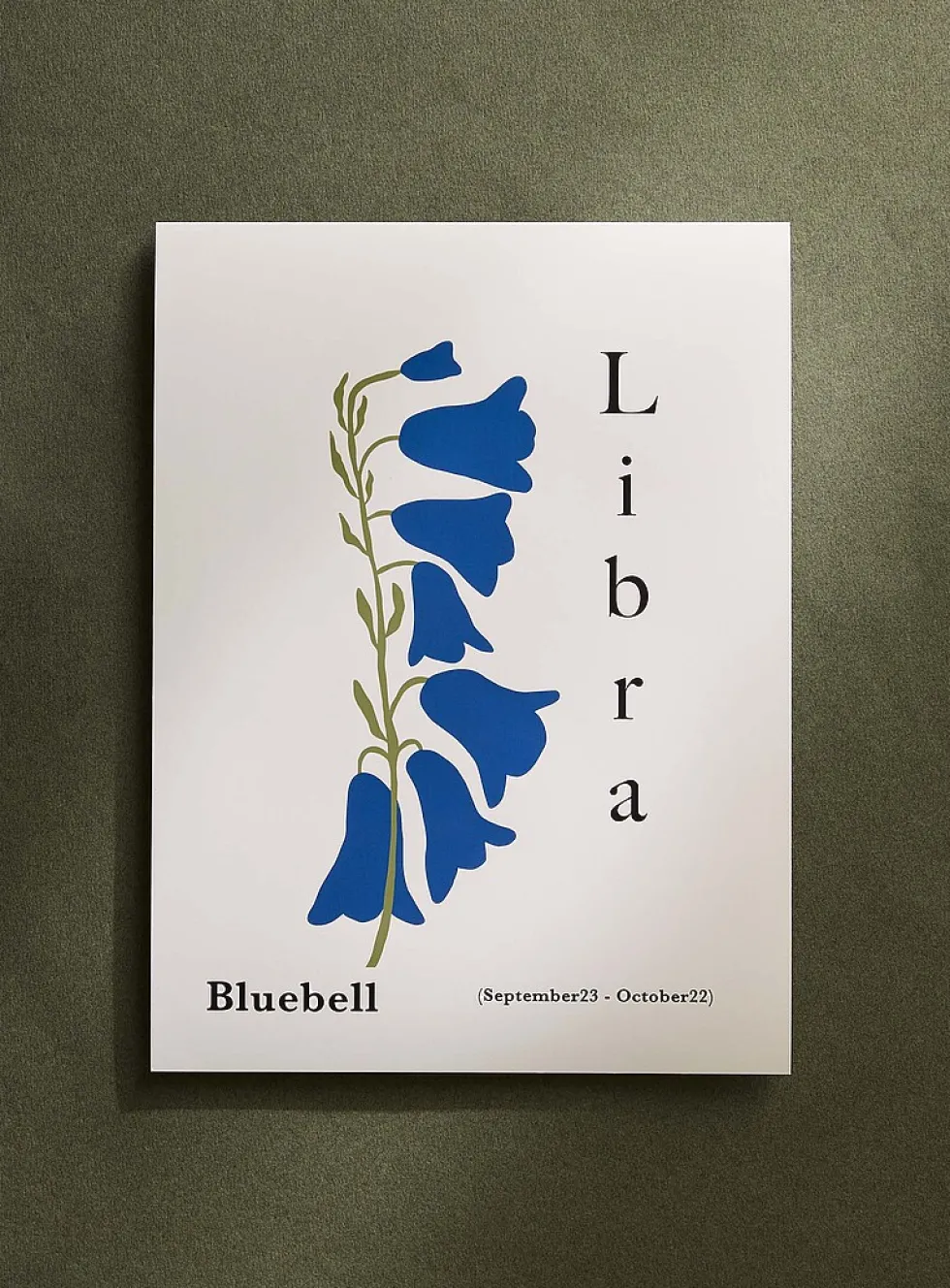 Libra floral zodiac poster