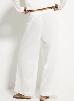 Lightweight cotton wide-leg pant