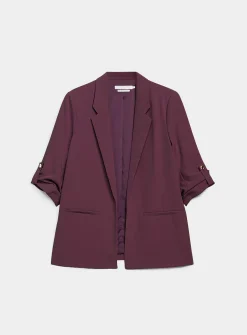 Lightweight crepe open casual jacket