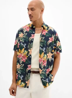 Lightweight floral voile shirt