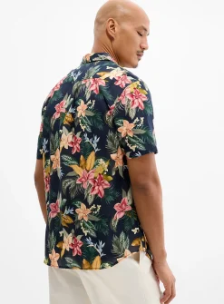 Lightweight floral voile shirt