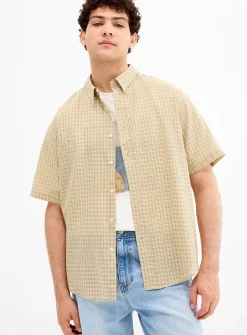 Lightweight mini-check shirt
