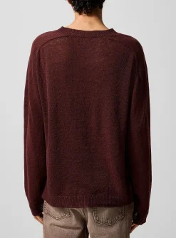 Linen knit V-neck sweater