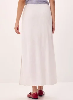 Linen-blend maxi skirt