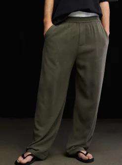 Linen-viscose easy pant
