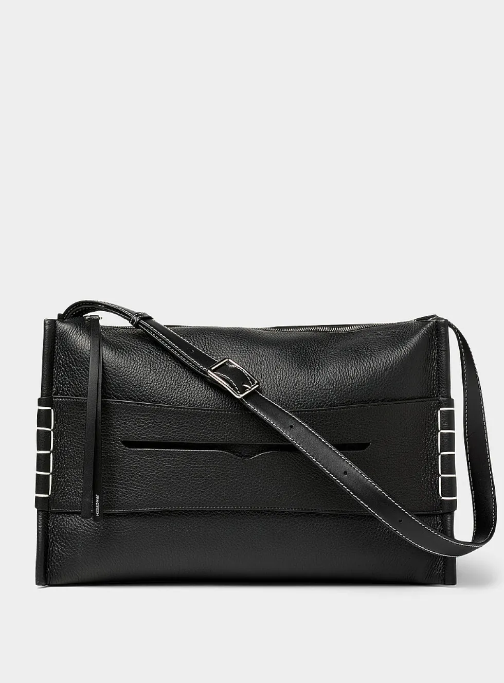 Loafer grained leather bag