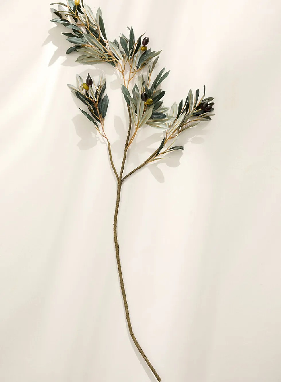 Long artificial olive tree branch