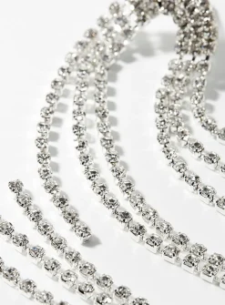 Long crystal-cascade earrings