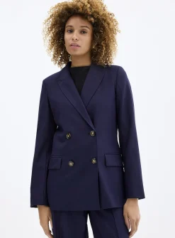 Long double-breasted blazer