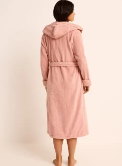 Long hooded terry robe