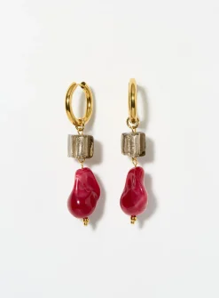 Long resin stone earrings