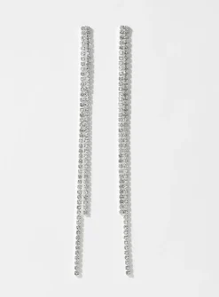 Long shimmery rod earrings