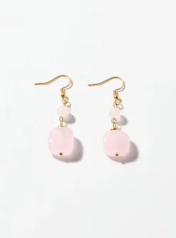 Long square stone earrings