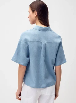Loose linen blend shirt