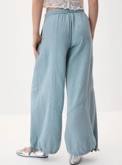 Loose organic cotton gauze jogger