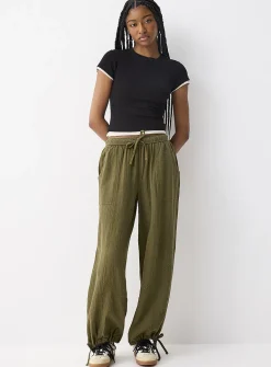 Loose organic cotton gauze jogger