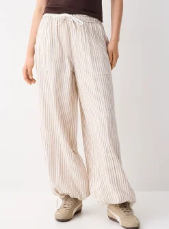 Loose organic cotton gauze jogger