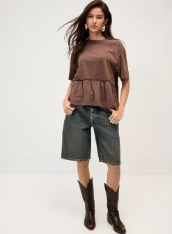 Loose ruffle tee