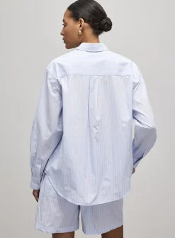 Loose striped lightweight poplin shirt