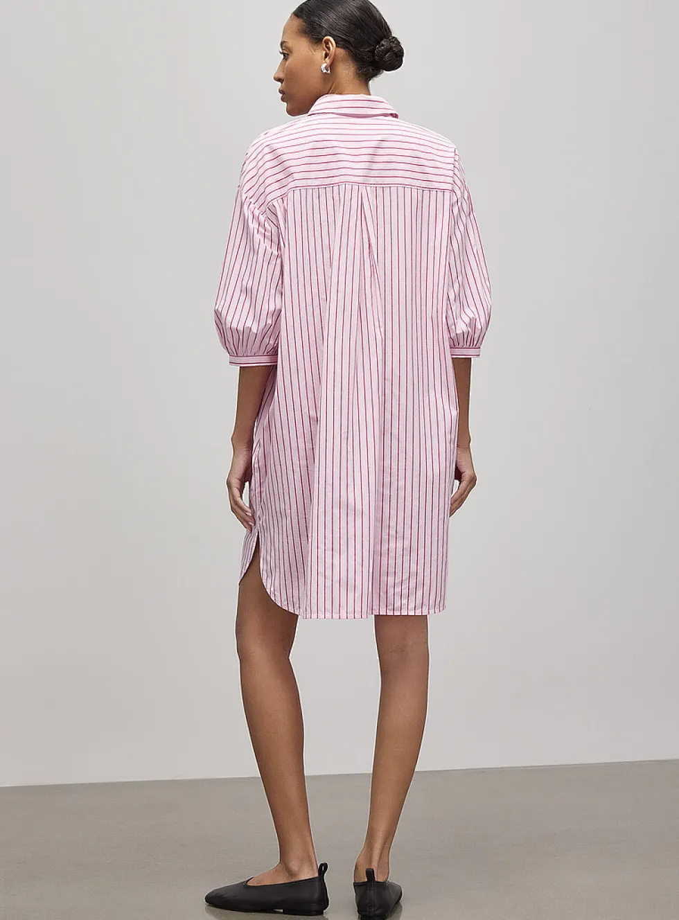 Loose striped shirtdress