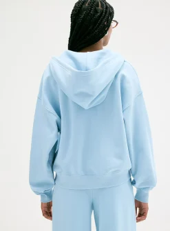 Loose zip fleece hoodie
