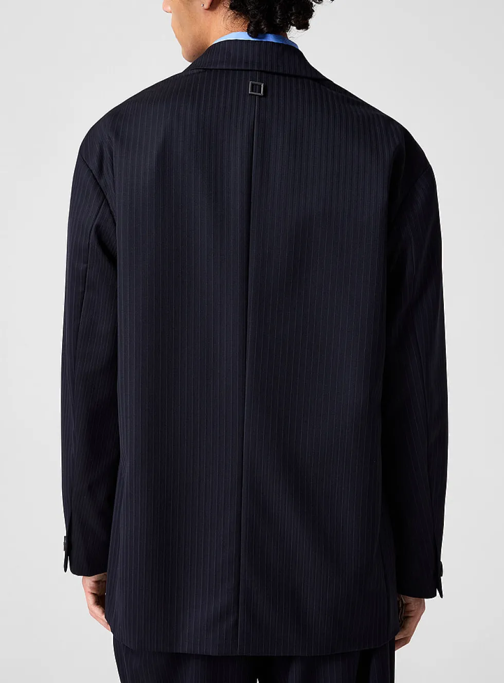 Loose-fit banker-striped blazer