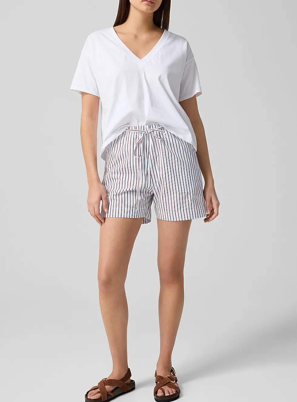 Lory striped poplin short