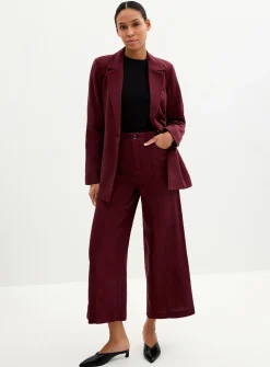 Lyocell-linen cropped pant