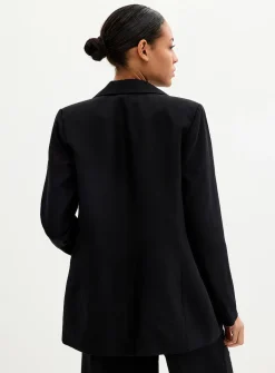 Lyocell-linen relaxed fit blazer
