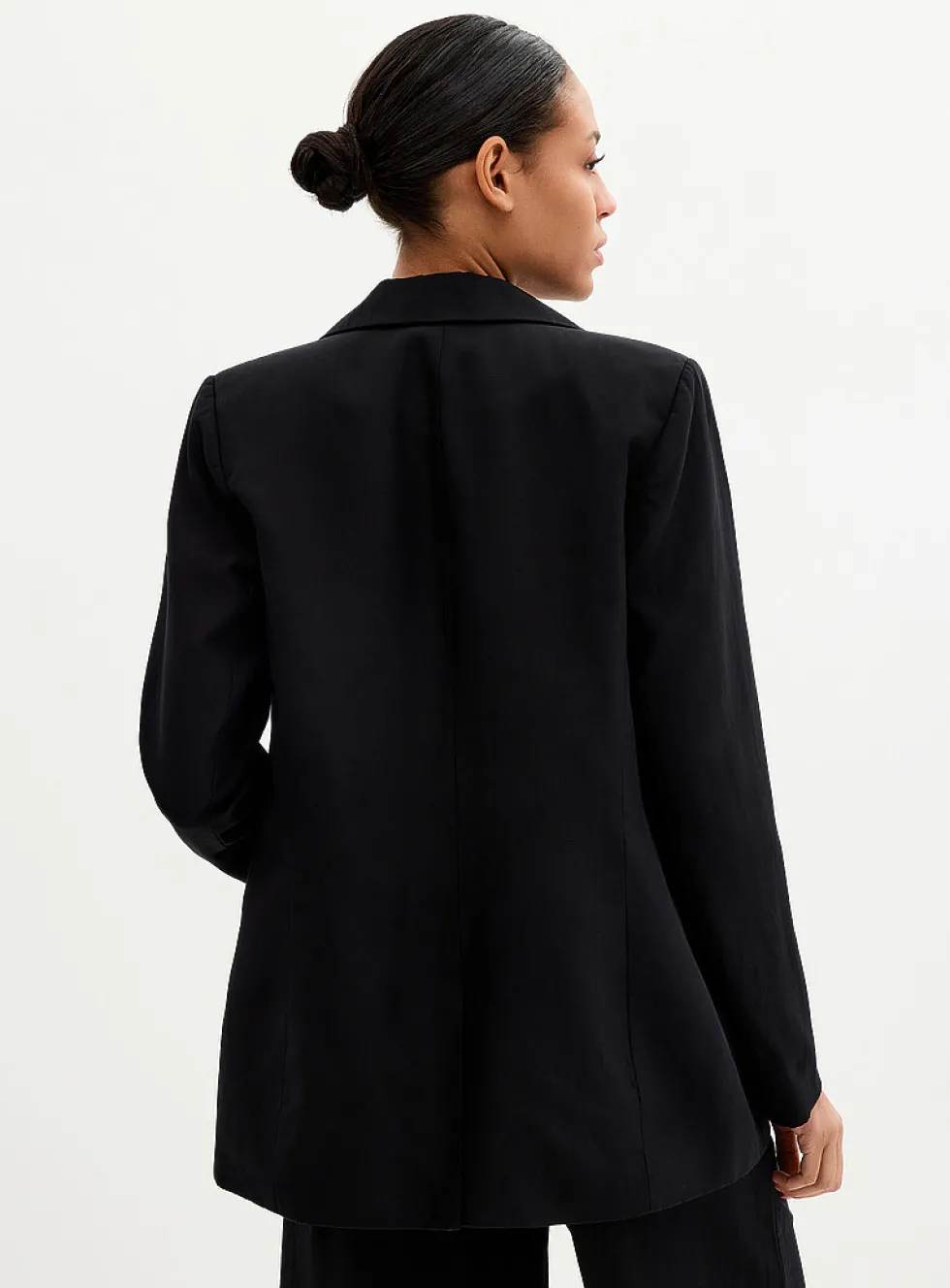 Lyocell-linen relaxed fit blazer