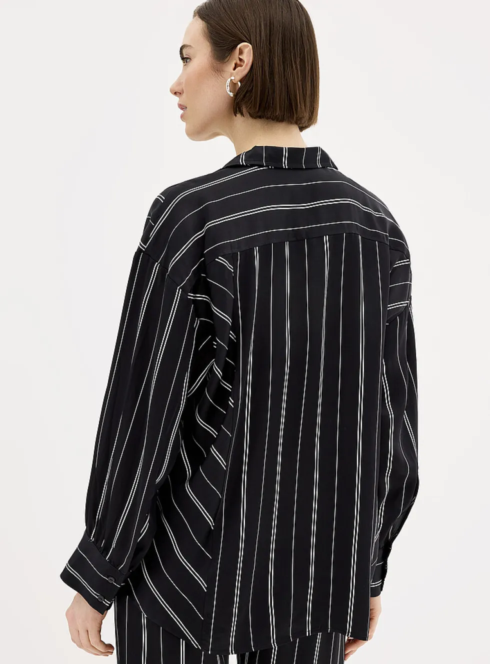 Marcela contrasting stripes satin shirt