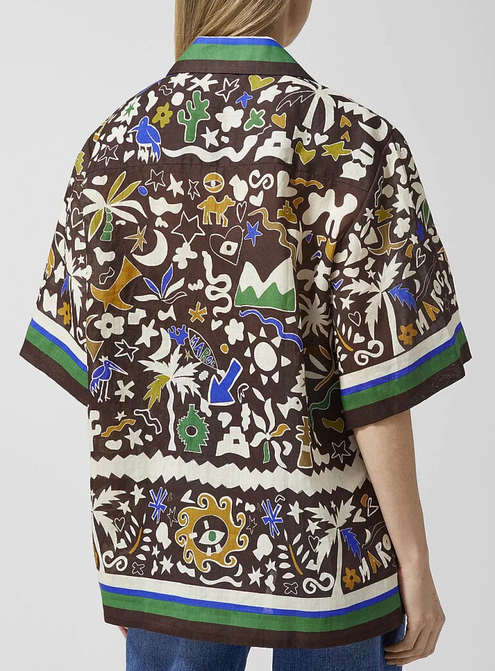Maroc painted shapes pure ramie shirt
