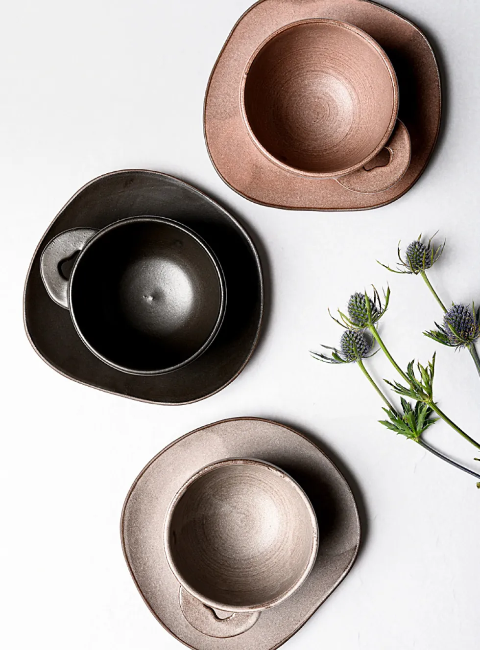 Meander stoneware cappuccino cup