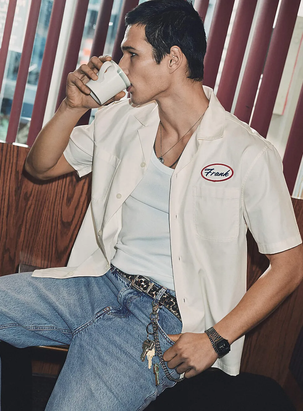 Mechanic patch shirt