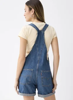 Medium blue denim overalls