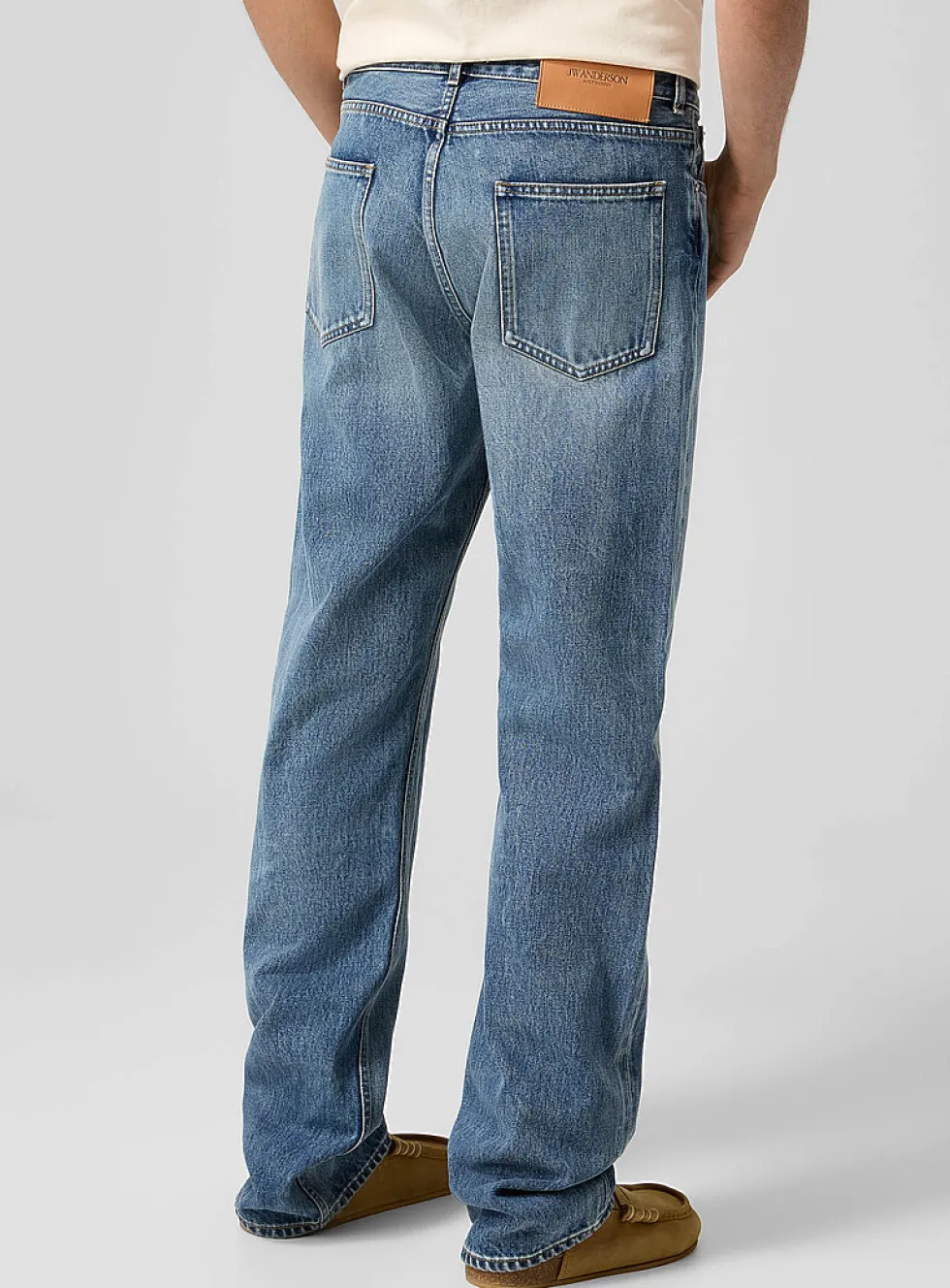 Medium blue straight-leg jean