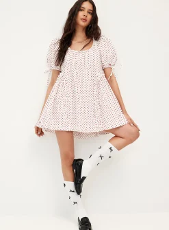 Meri red polka dots minidress