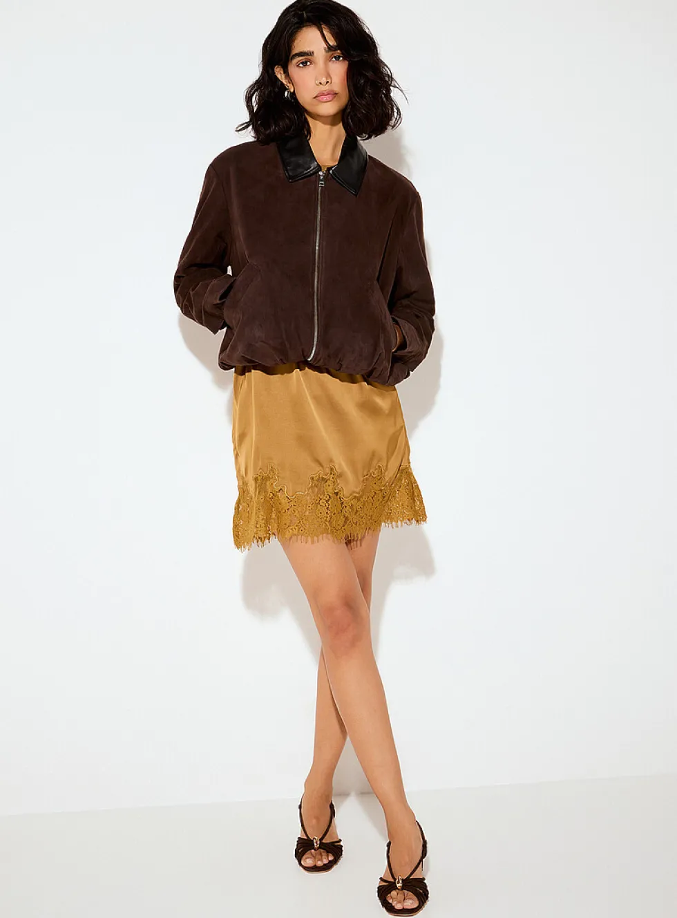 Merrick genuine suede bubble jacket