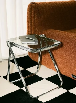 Metal and polyethylene folding accent table