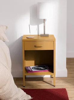 Metal bedside table with legs