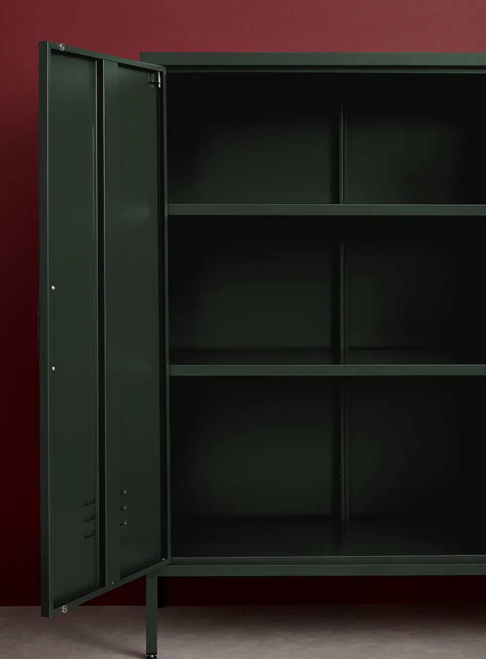 Metal locker-style sideboard