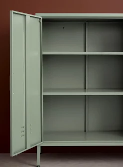 Metal locker-style sideboard
