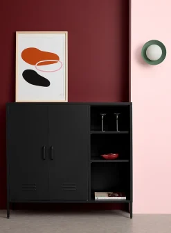 Metal locker-style sideboard