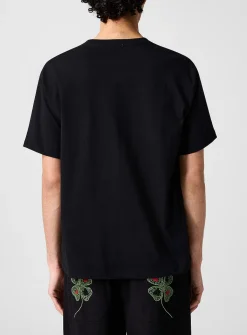 Metallic embroidery pocket T-shirt