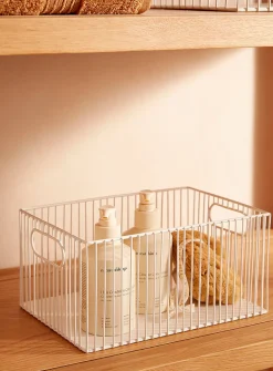 Metallic rectangular basket