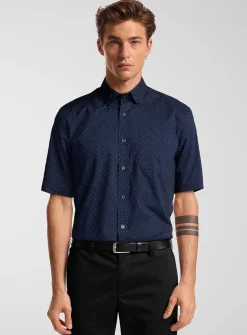 Micro-dot poplin shirt