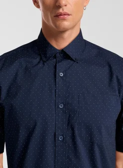 Micro-dot poplin shirt