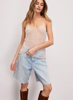 Micromesh beaded-stripe cami