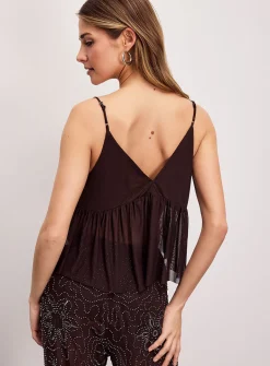 Micromesh beads and sequins cropped cami
