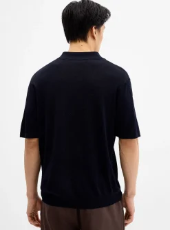 Minimalist Johnny-collar polo